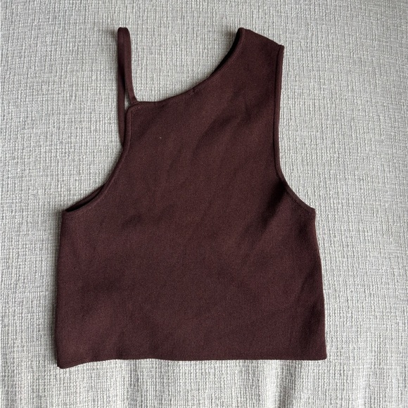 Zara Dark Brown Asymmetrical Tank Top - Picture 1 of 2